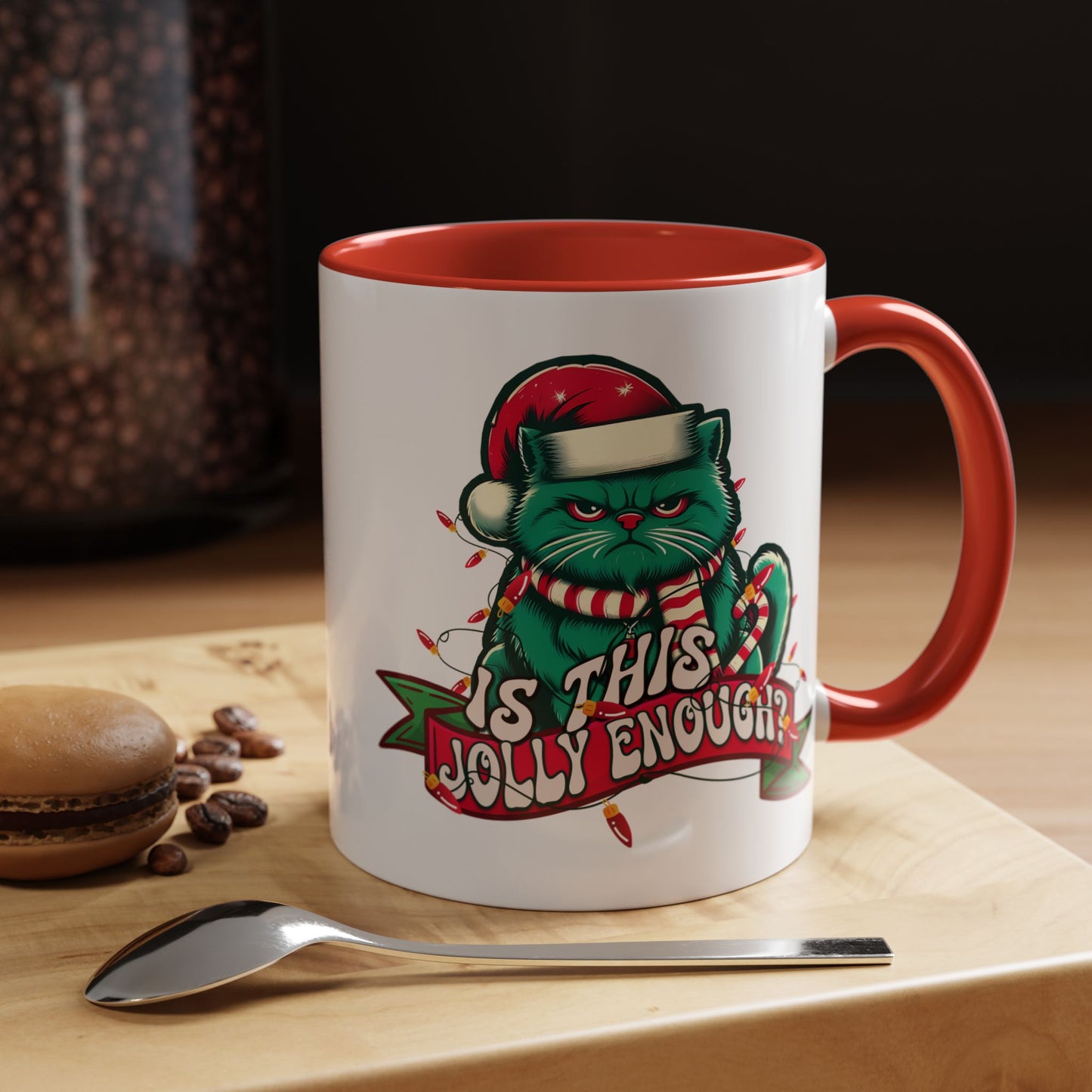 Funny Christmas Cat Coffee Mug Is This Jolly Enough?