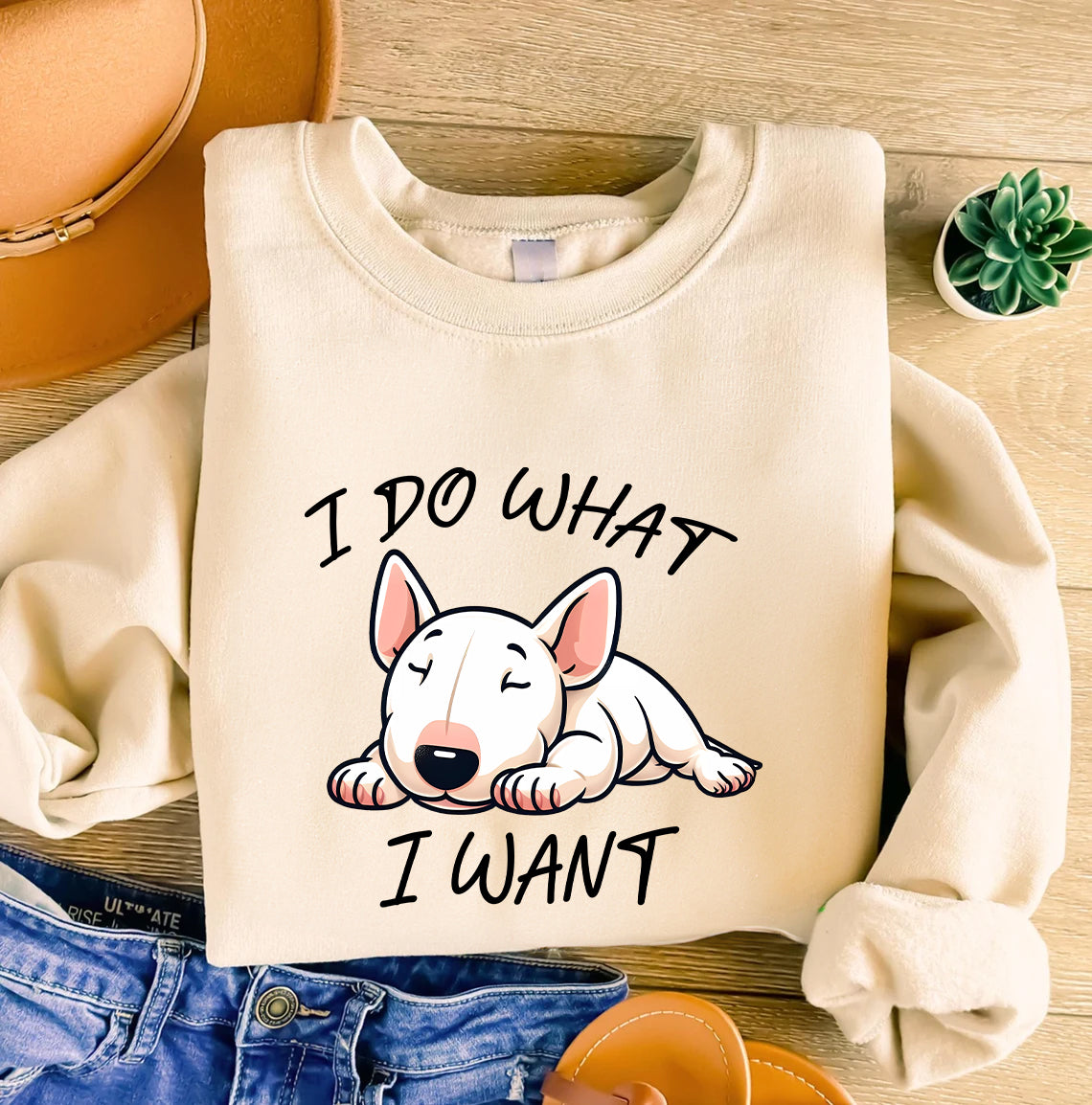 Cute Bull Terrier T-Shirt - I Do What I Want Funny Dog Tee