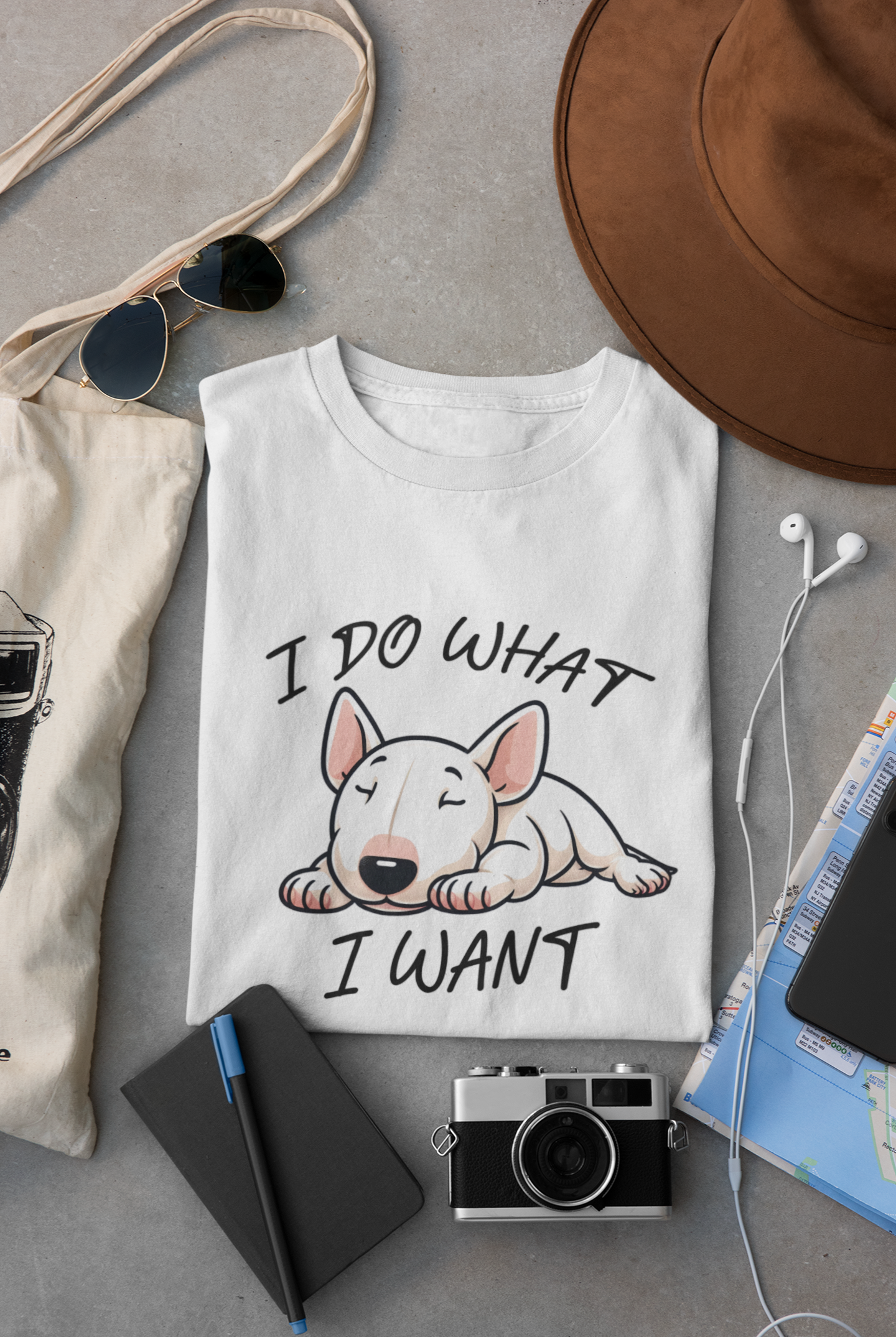 Cute Bull Terrier T-Shirt - I Do What I Want Funny Dog Tee