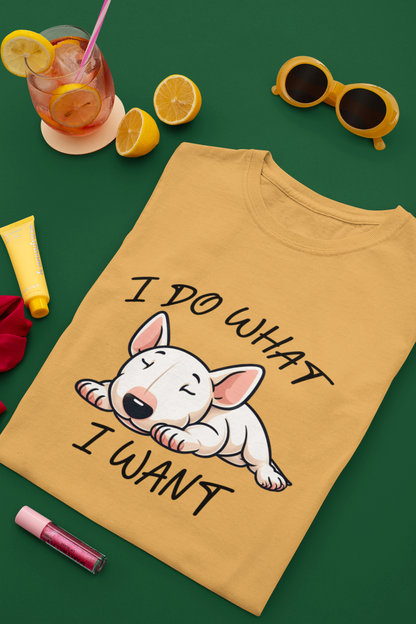 Cute Bull Terrier T-Shirt - I Do What I Want Funny Dog Tee