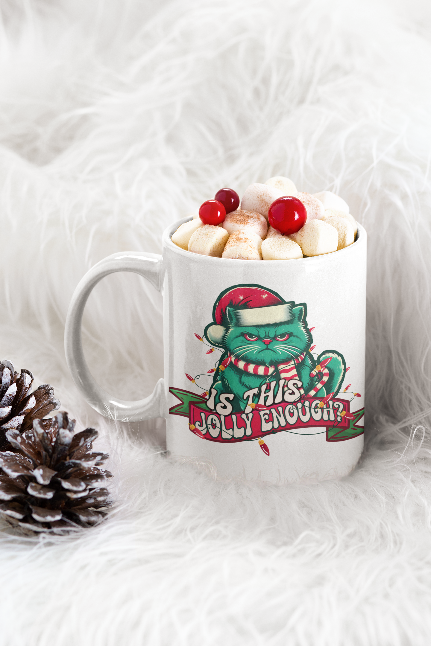 Funny Christmas Cat Coffee Mug Is This Jolly Enough?