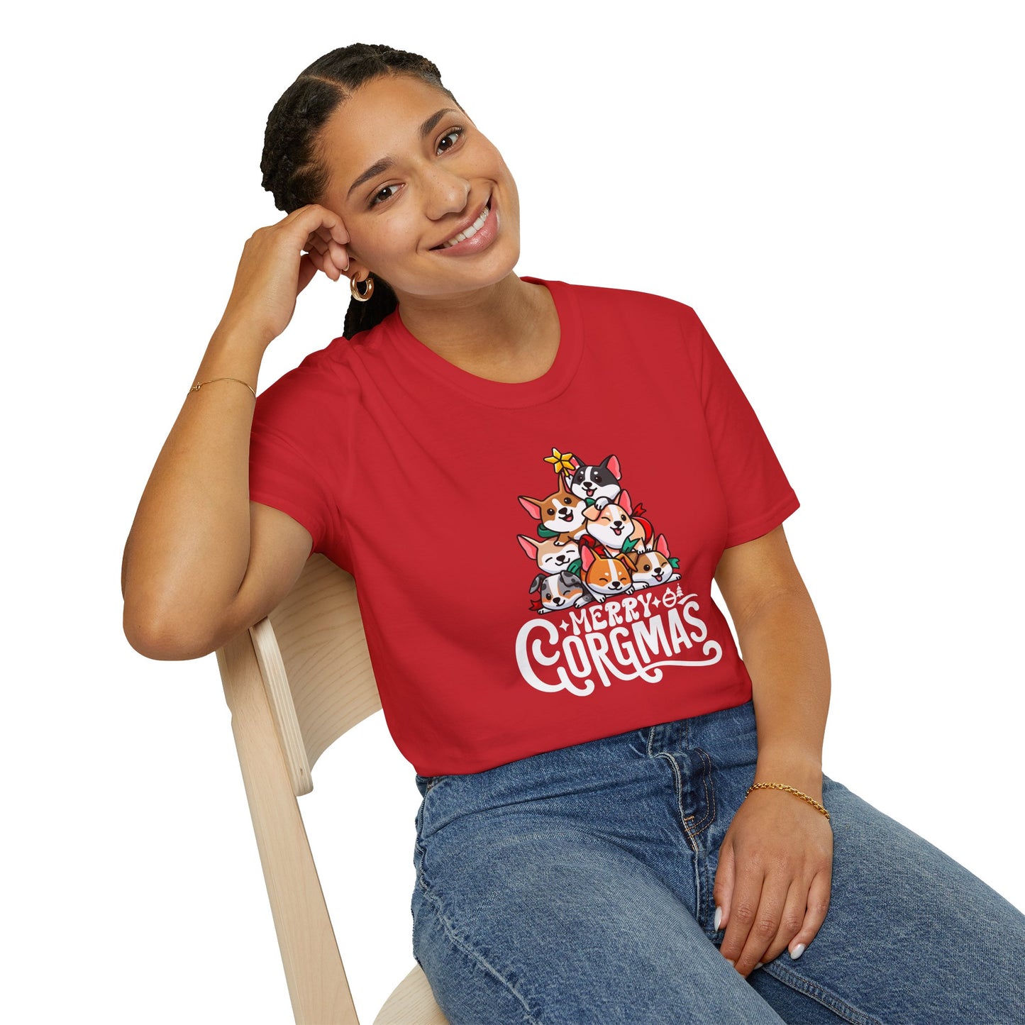 Merry Corgmas Christmas Shirt - Cute Corgi Holiday Design - Cozy Christmas Gift - Corgi Lovers T-Shirt